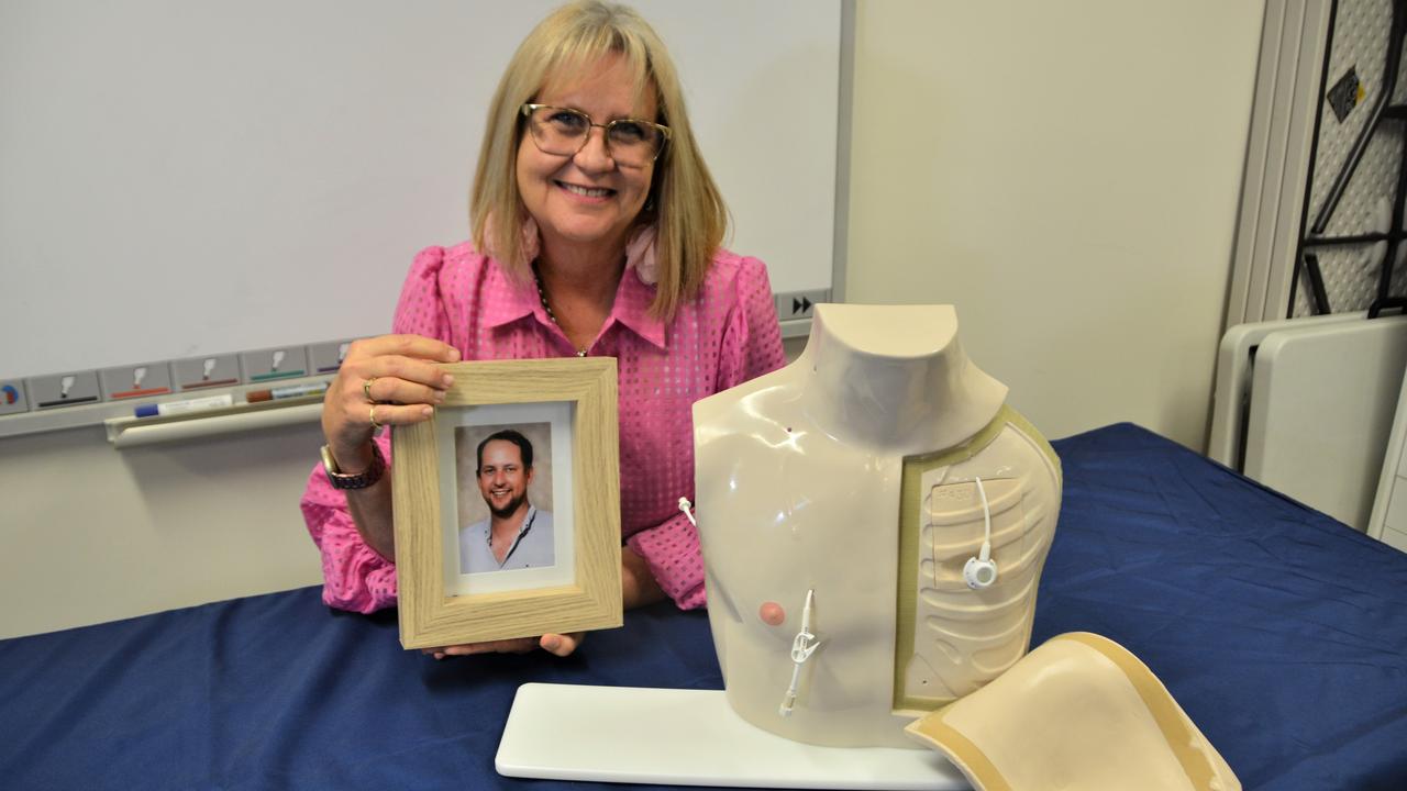 Kade Handford's mum Christine is proud to be raising awareness and help the Toowoomba Local Ambulance Committee purchase a new cardiac mannequin for paramedics to train on. Thursday, February 9, 2023. Picture: Morgan Burley