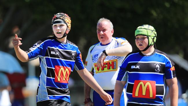 SURFERS PARADISE RUGBY, GOLD COAST , AUSTRALIA - April 10, 2021: Far North Coast U13s v USQ Saints U13s - Day Two of King of the Country rugby tournament.Played at Surfers Paradise Eagles Rugby Ground at Southport. Picture: Scott Powick Newscorp