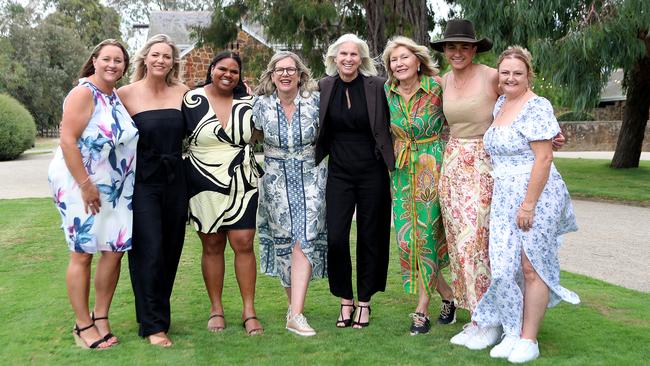 Shine award winners with Herald and Weekly Times chairman Penny Fowler and Harvey Norman chief executive Katie Page at Cruden Farm at Langwarrin on Monday. Picture Yuri Kouzmin