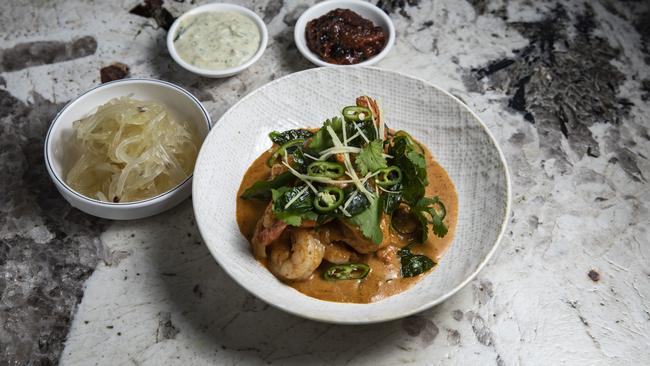 Sambhaachi kodi prawn curry. Picture: Mark Cranitch