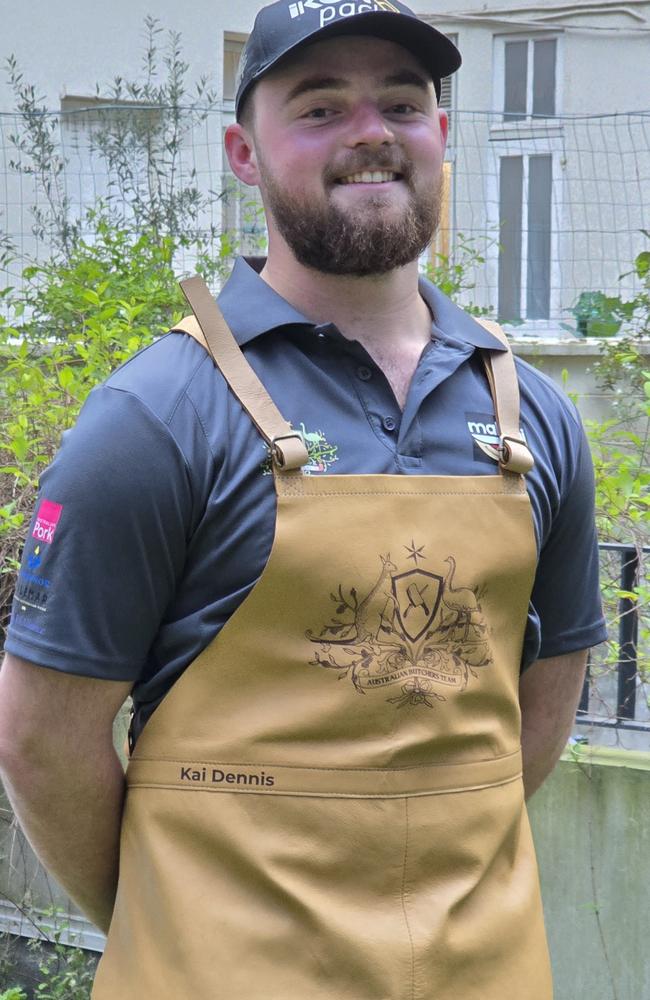 Kai Dennis competed in the World Butchers Challenge in Paris this year. Picture: Contributed