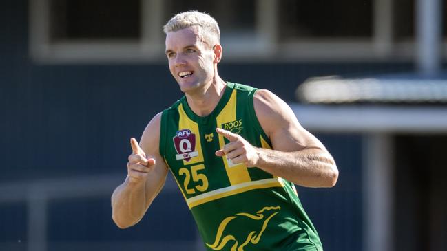 Maroochydore QAFL talent Aaron Wilson in action. Picture: TJ Yelds Sports Photography