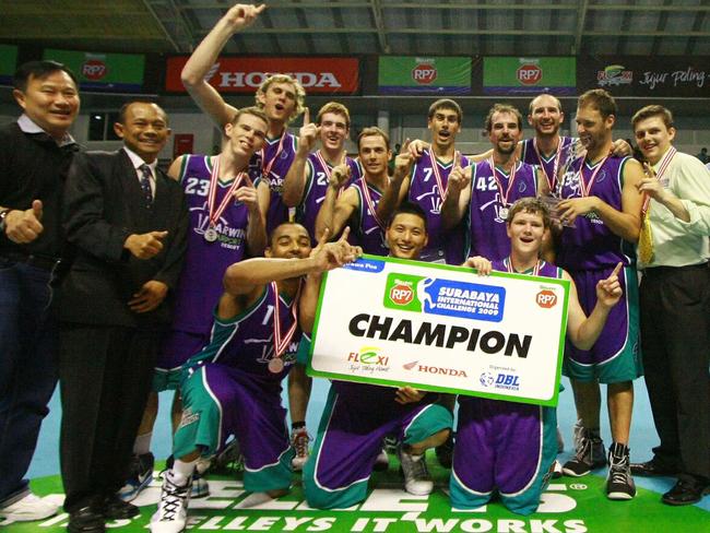 Darwin Airport Resort All Stars celebrate their victory at the 2009 Surabaya International Challenge. Picture: Jawa Pos