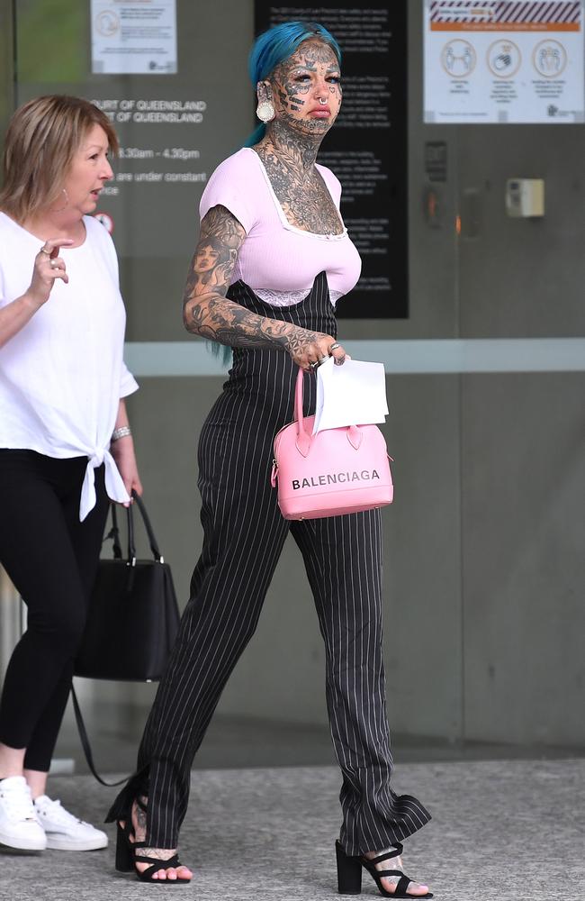 Amber Luke leaves the District Court in Brisbane after her sentencing was adjourned on Wednesday. Picture: NCA NewsWire/Dan Peled