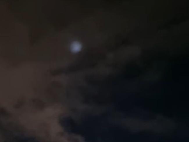 A Narre Warren local claims the white circle in the sky may be a UFO. Picture: Facebook