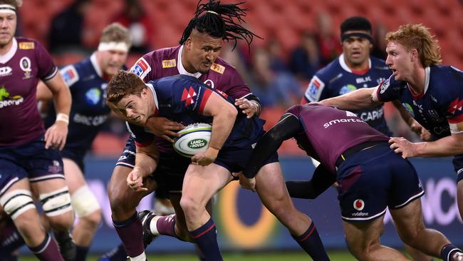 Andrew Kellaway of the Rebels is tackled during Andrew Kellaway has been included in the Wallabies squad. Photo: Getty Images