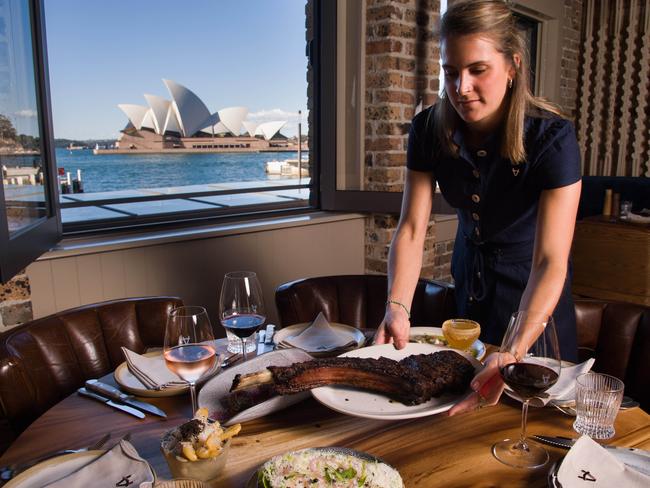 6Head Restaurant in Campbell's Stores with stunning views of Sydney Harbour and the Opera House. Picture: James Gourley