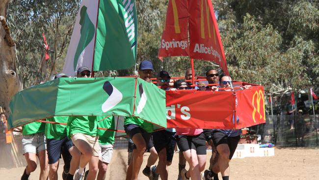 Racing at the Henley on Todd in Alice Springs, Saturday, August 17, 2024. Picture: Gera Kazakov