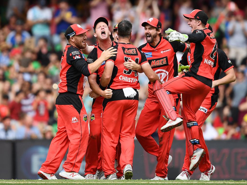 The Renegades celebrate winning the Big Bash League Final against cross-town rivals the Melbourne Stars