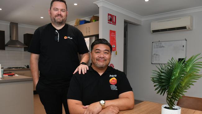 Miya CEO Lachlan Sloan and director Ray Chan Tung at one of the organisation's residences. Picture: Evan Morgan