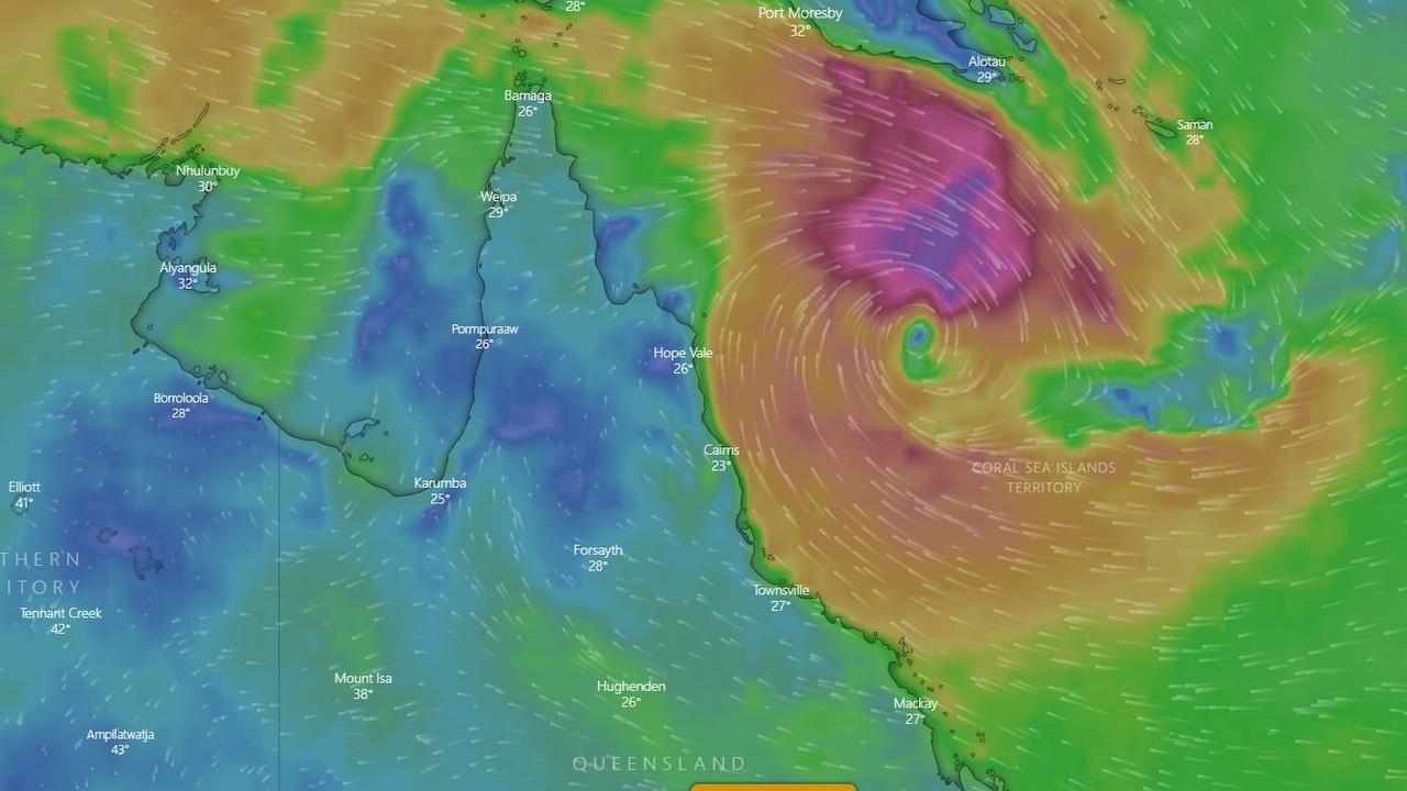 Windy.com shows potential Cyclone Penny.