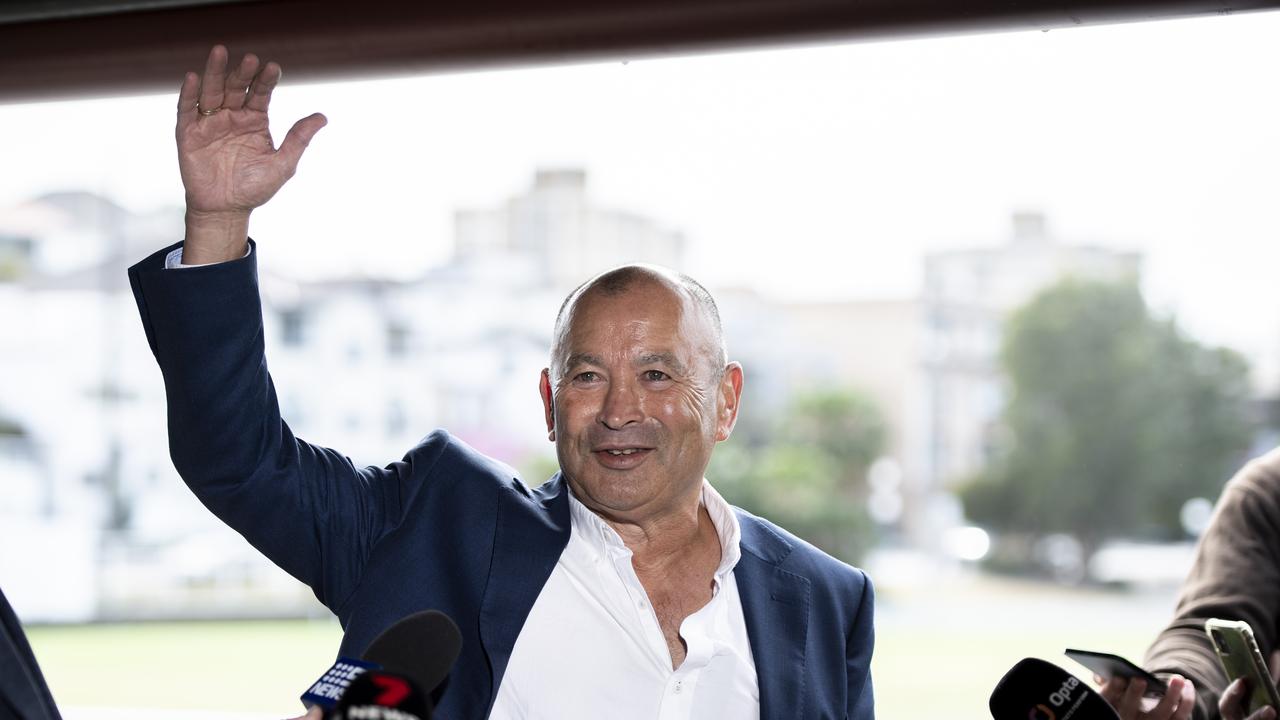 SYDNEY, AUSTRALIA - NCA NewsWIRE Photos - Tuesday, 17 October, 2023:, , Australian rugby union coach and former player Eddie Jones pictured speaking at a press conference at Coogee Oval., Wallabies coach commits to next World Cup&#8232;Eddie Jones has given an unequivocal answer to speculation about his future and addressed his links to Japan. &#8232;, Picture: NCA NewsWIRE / Monique Harmer