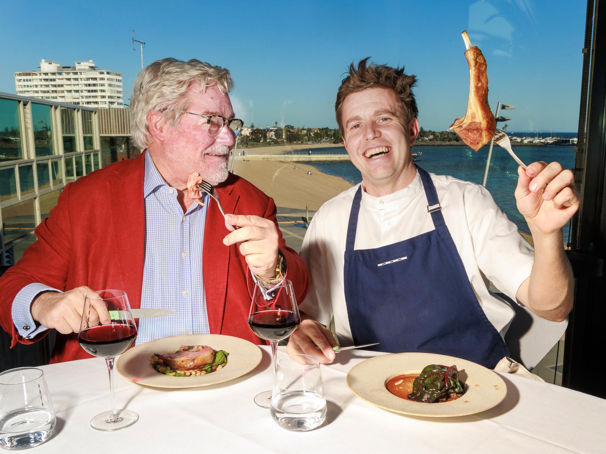 Agribusiness investment banker David Williams enjoys some wagyu lamb with Stokehouse executive chef Jason Staudt. Picture: NCA NewsWire / David Geraghty