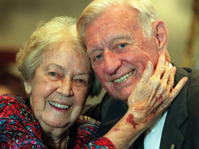 Sylvia Jones and husband Clem at his 80th birthday lunch at City Hall.