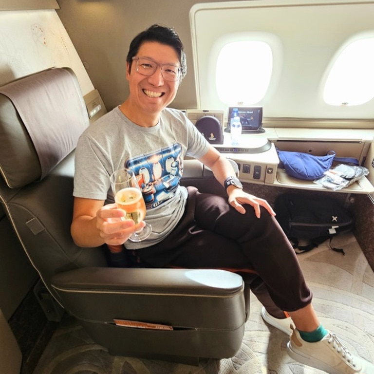 His favourite first class experience was in Singapore Airlines’ First Suites. There’s only six cabins in the A380. It cost him around 97,000 points one way.