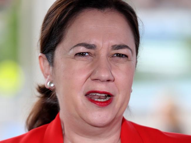 Premier of Queensland, Annastacia Palaszczuk arrives and speaks to the media before the start of the Council of Australian Governments (COAG) meeting in Adelaide, Wednesday, 12 December 2018. (AAP Image/Kelly Barnes) NO ARCHIVING