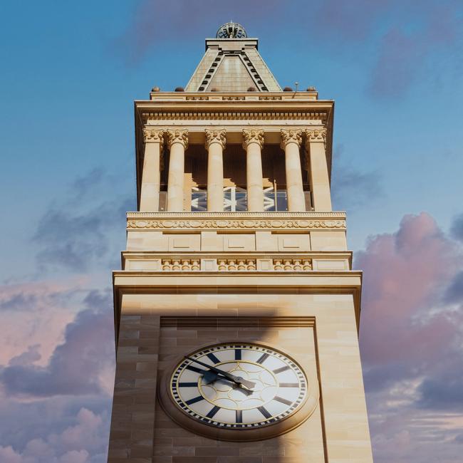 Brisbane City Hall clock tower.