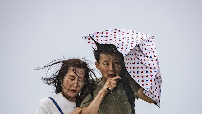 Strong wind and rain at The Spit, Main Beach, on the Gold Coast. File picture: Nigel Hallett