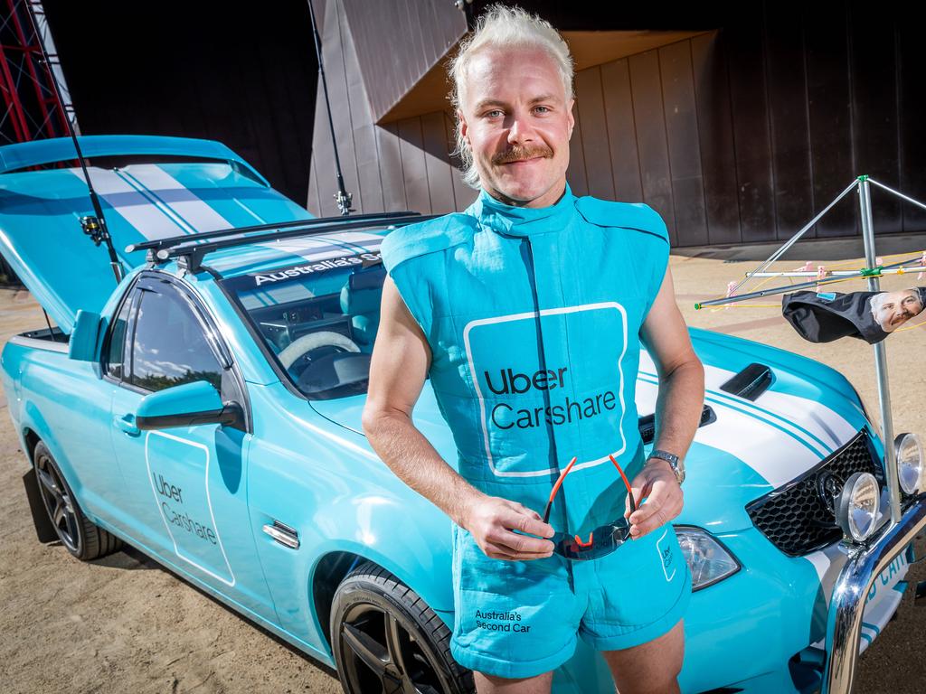 Uber Carshare has partnered with honorary Aussie Valtteri Bottas to create the perfect car for an Aussie road trip. Picture: Jake Nowakowski