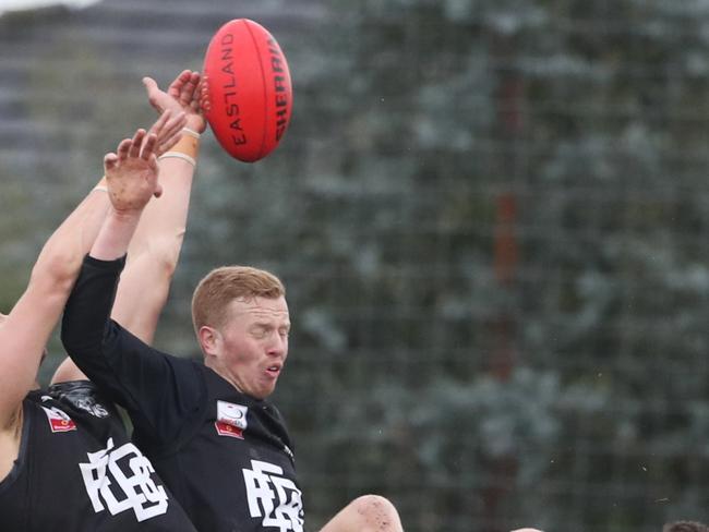 Max Wills flies high for East Burwood. Picture: David Crosling