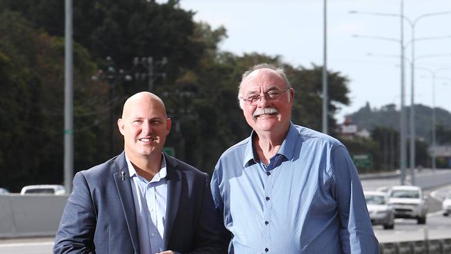 The Bruce Highway upgrade between Foster Road, Mt. Sheridan, and Roberts Road, Bentley Park, has officially been opened. (L-R) Queensland Treasurer and Member for Mulgrave Curtis Pitt with Member for Leichardt Warren Entsch near the upgraded road, which has been widened from four to six lanes. Picture: BRENDAN RADKE