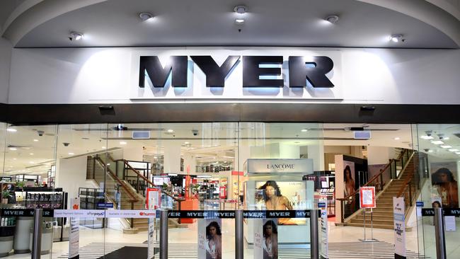 Department store Myer will close its doors nationwide for an initial 4 week period due to the effect of the COVID-19 virus, standing down 10,000 staff. Picture: Toby Zerna