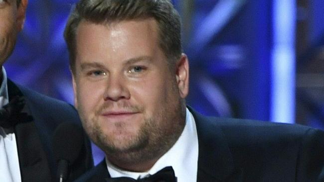 James Corden presented an award at the Emmys — but it was his backstage antics that had some fuming. Picture: AFP n