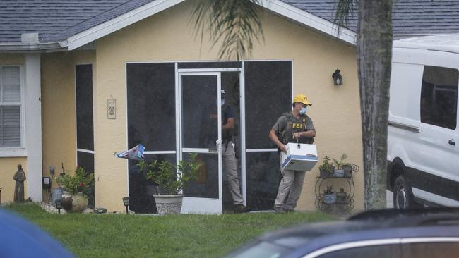 FBI agents take away evidence from the family home of Mr Laundrie. Picture: Octavio Jones/Getty Images/AFP