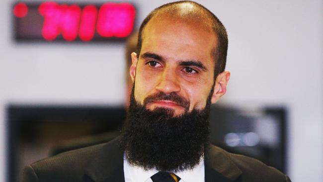 Bachar Houli outside the AFL tribunal. Picture: Getty Images