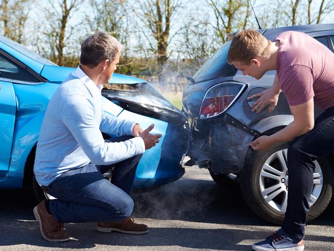 Two men who have just had a car accident. Picture: iStock.