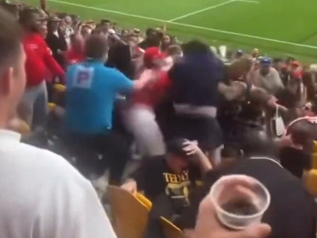 Brawl between fans at Suncorp Stadium. Picture: Supplied