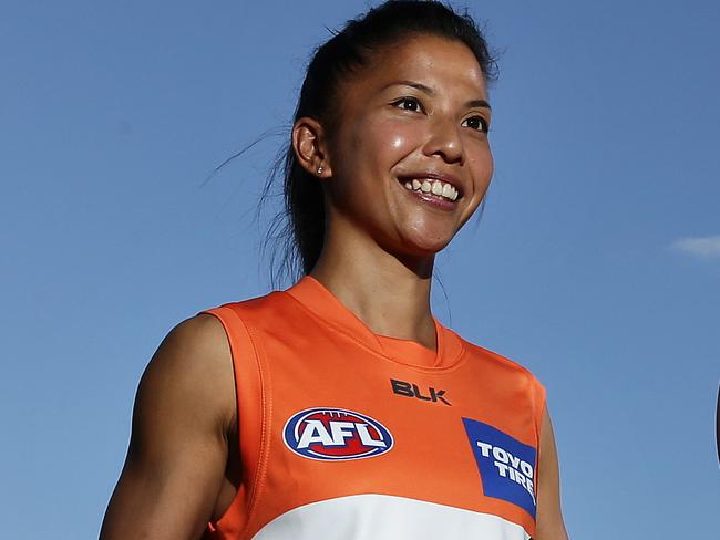 GWS Giants will be announcing they have the first women's professional team in Sydney for the new comp next year. Mai Nguyen and Maddy Collier of the women's academy at GWS headquarters in Homebush. Pic Brett Costello