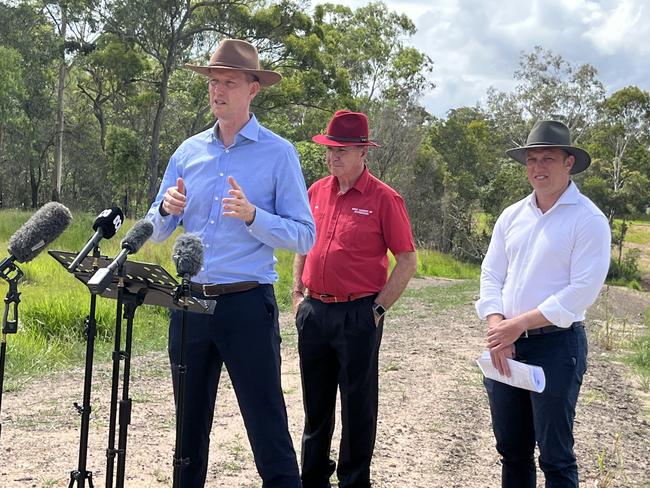 The $103 million Saltwater Creek upgrade near Aldershot was officially opened on Thursday by Acting Premier Steven Miles, Transport Minister Mark Bailey and Member for Maryborough Bruce Saunders.