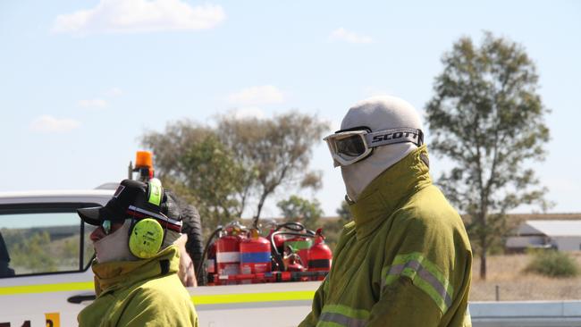 The flame proof suits the fire crew wore. Picture: Gera Kazakov