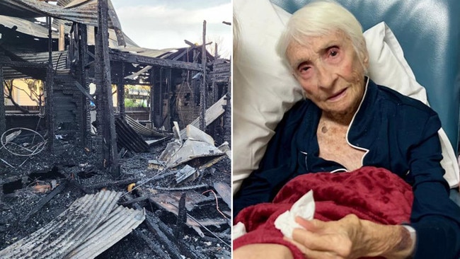 Joy Cunningham, 95, has lived there whole life. As youth crime reached out of control levels, last year she moved into an aged care facility - admitting to her family she was "scared". On the weekend, her home was burnt to the ground. Pictures: Supplied