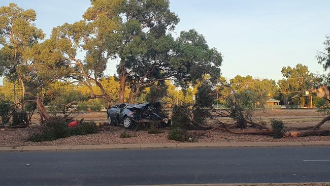 Police are looking for the occupants of a car which was involved in an apparent high-speed rollover