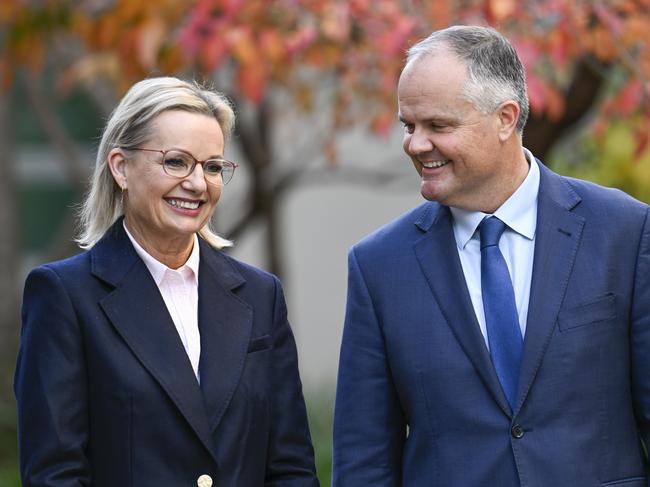 Liberal leader Sussan Ley and deputy Ted O'Brien at Parliament House in Canberra. Picture: NewsWire / Martin Ollman