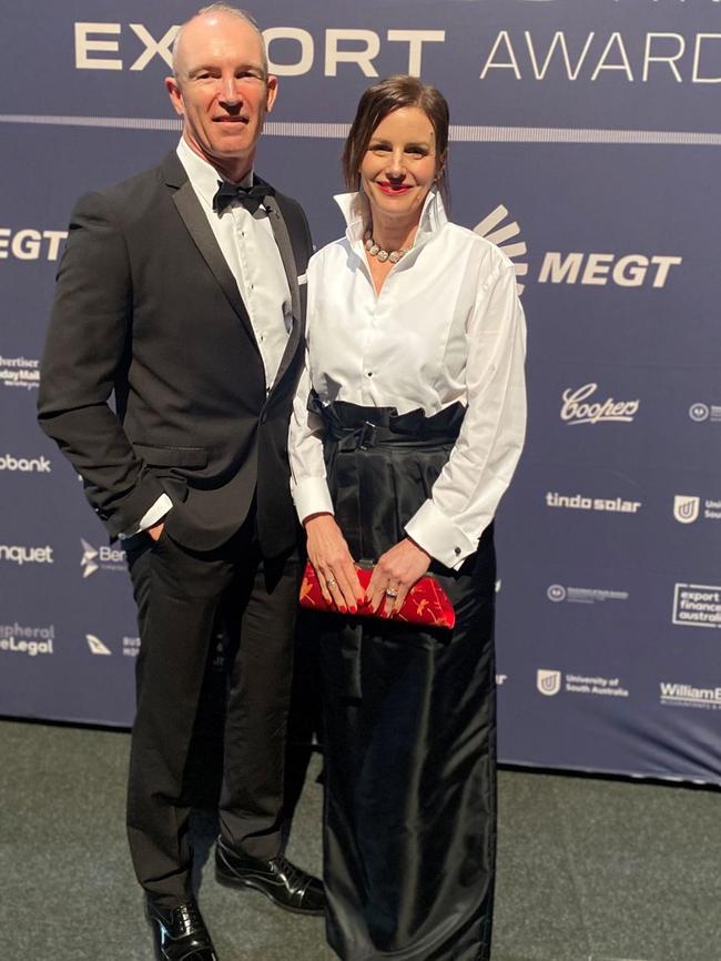 The pair at the South Australian Premier's Business and Export Awards 2023 Gala Dinner, at which Citadel Secure won. Picture: LinkedIn