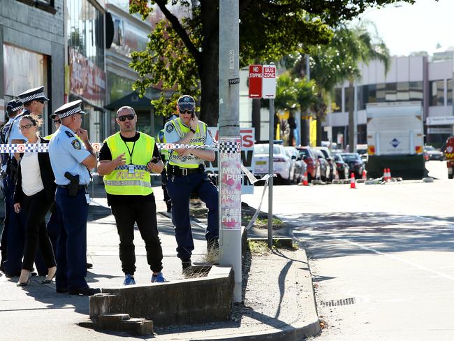 Police at the scene of the crash. Picture: Troy Snook