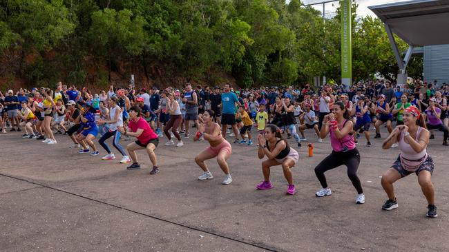 Warm-up for the Oz Run. Picture: Pema Tamang Pakhrin