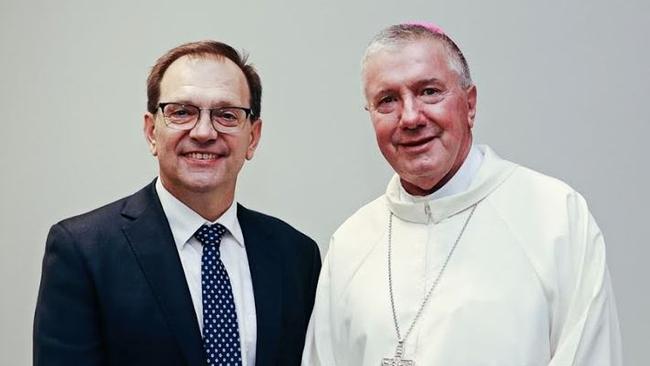 ACU vice-chancellor Professor Zlatko Skrbis and Archbishop Christopher Prowse in 2021.