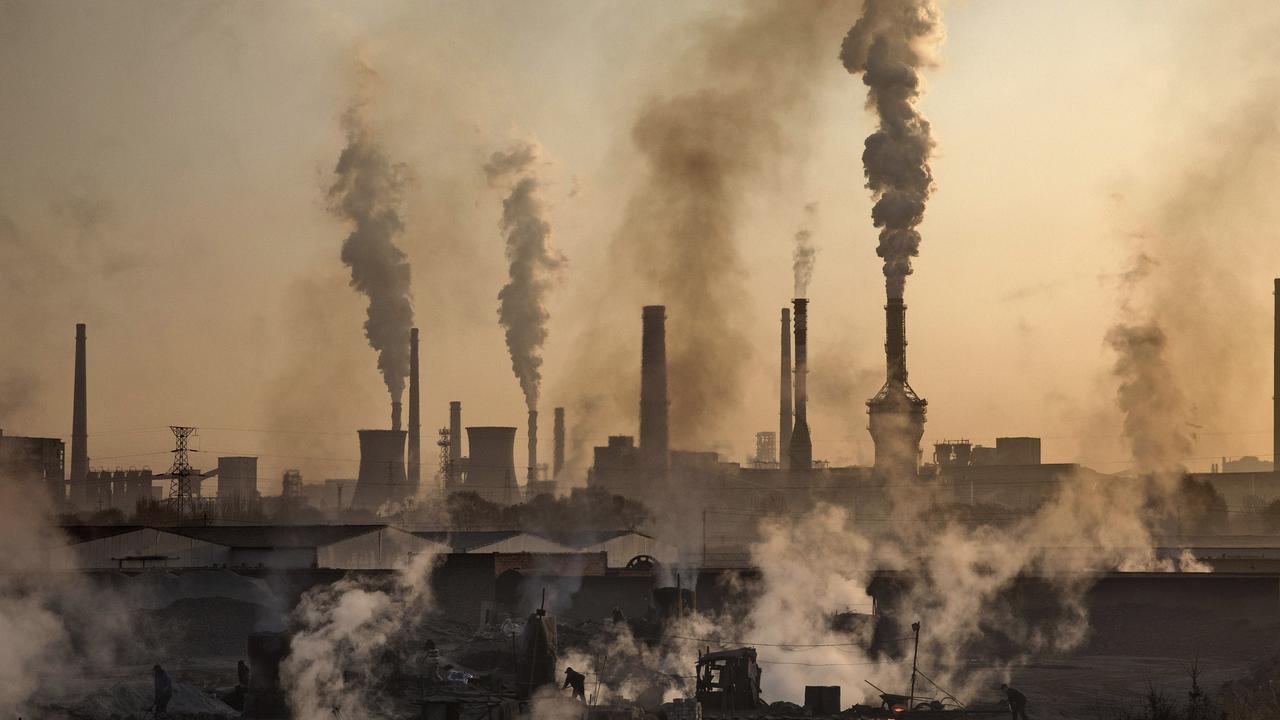 Smoke billows from a large steel plant in Inner Mongolia, China. Picture: Kevin Frayer/Getty Images