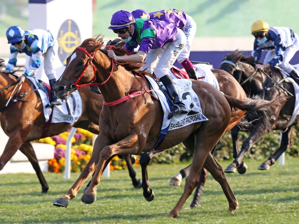 Excellent Proposal wins the Hong Kong Classic Mile. Picture: Supplied