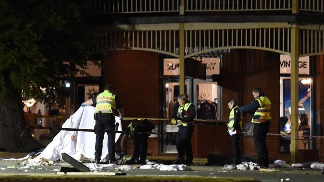 Police investigate the incident at The Royal Daylesford Hotel. Picture: NCA NewsWire/Josie Hayden