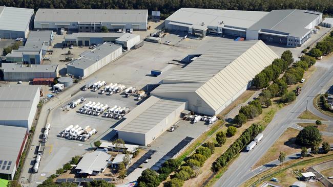 Aerial view of the large industrial estate at 731 Curtin Ave East, Pinkenba.