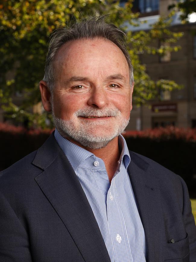 David O'Byrne who will be a member of parliament as the Independent member for Franklin for the first time. Declaration of the polls after the 2024 state election. Picture: Nikki Davis-Jones