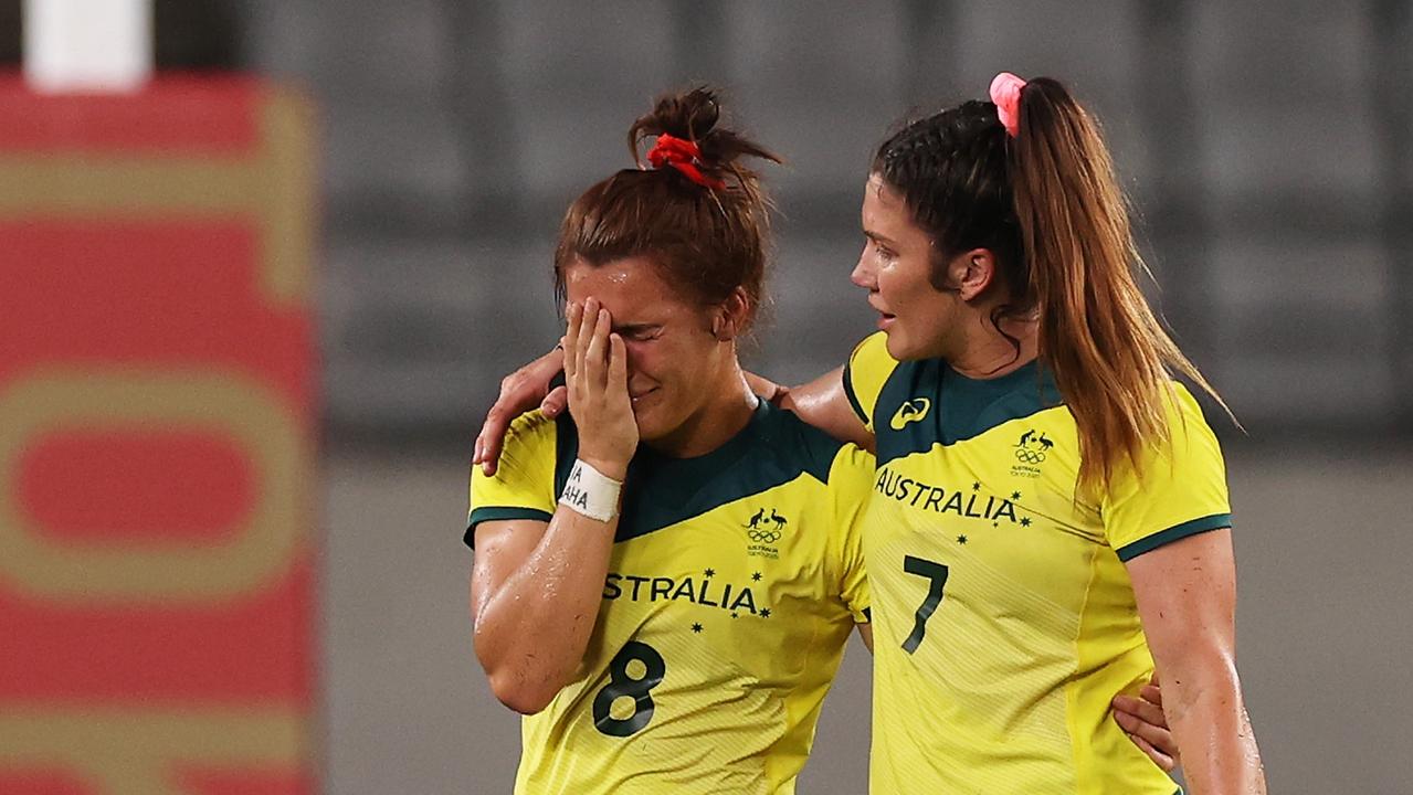 The Aussies were stunned by Fiji at the Tokyo Olympics. Picture: Dan Mullan/Getty Images