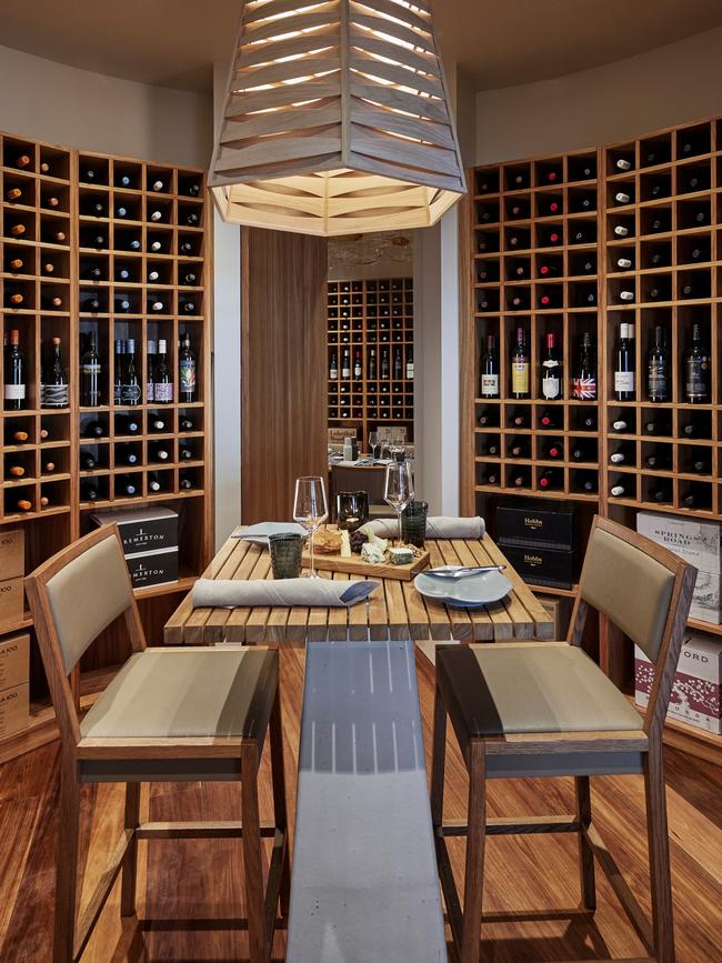 The wine room is the spot for tastings. Picture: George Apostolidis