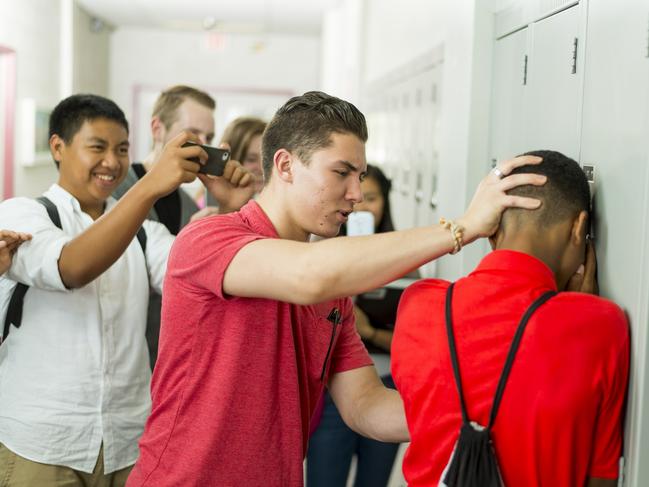 High school students being bullied.