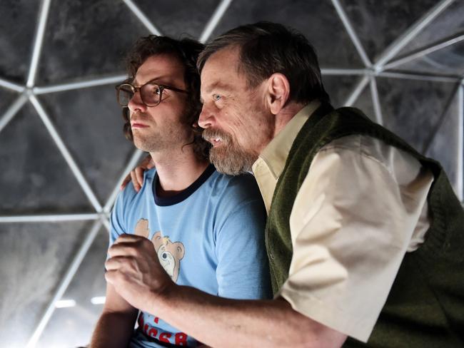 James (Kyle Mooney) with his impostor father (Mark Hamill), who is the creator of Brigsby Bear. Picture: Supplied
